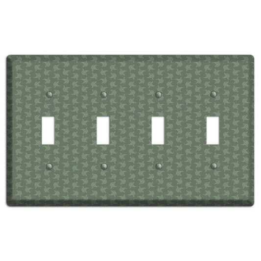 Moss Tiny Trefoil Cartouche 4 Toggle Wallplate