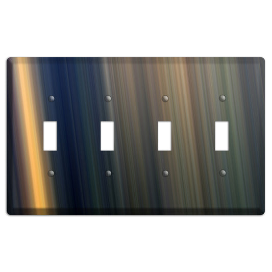 Black with Orange Ray of Light 4 Toggle Wallplate