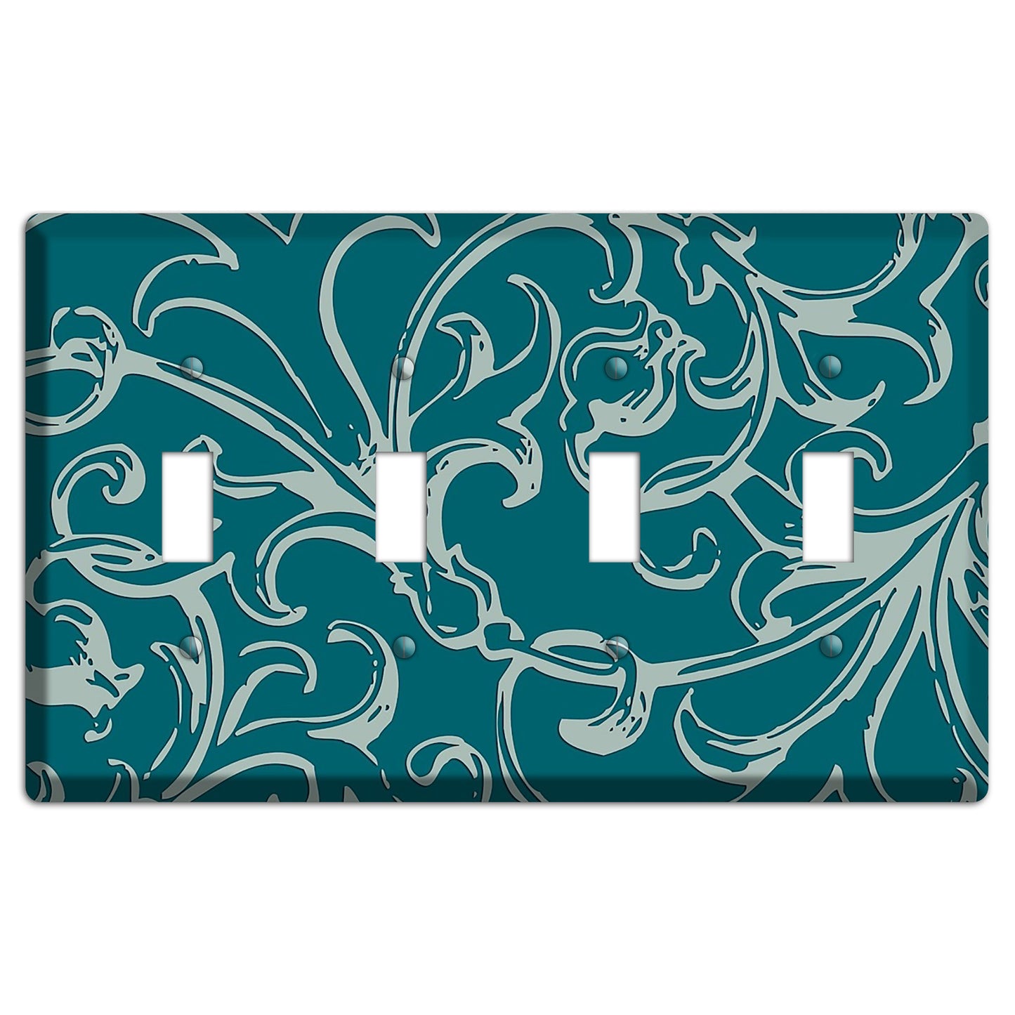 Victorian Teal 4 Toggle Wallplate