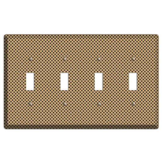 Beige with Brown Polka Dots 4 Toggle Wallplate