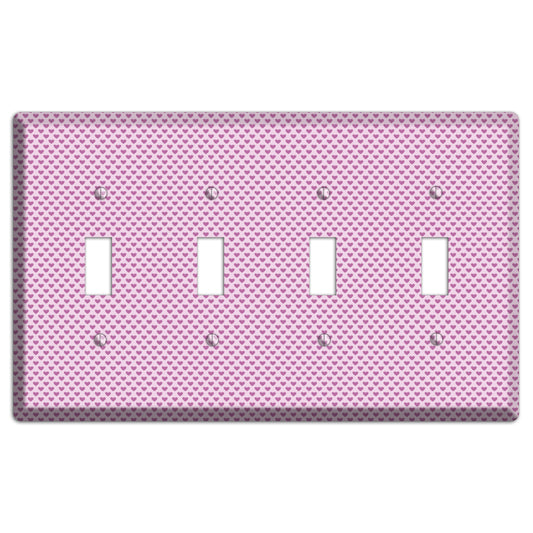 Pink Hearts 4 Toggle Wallplate