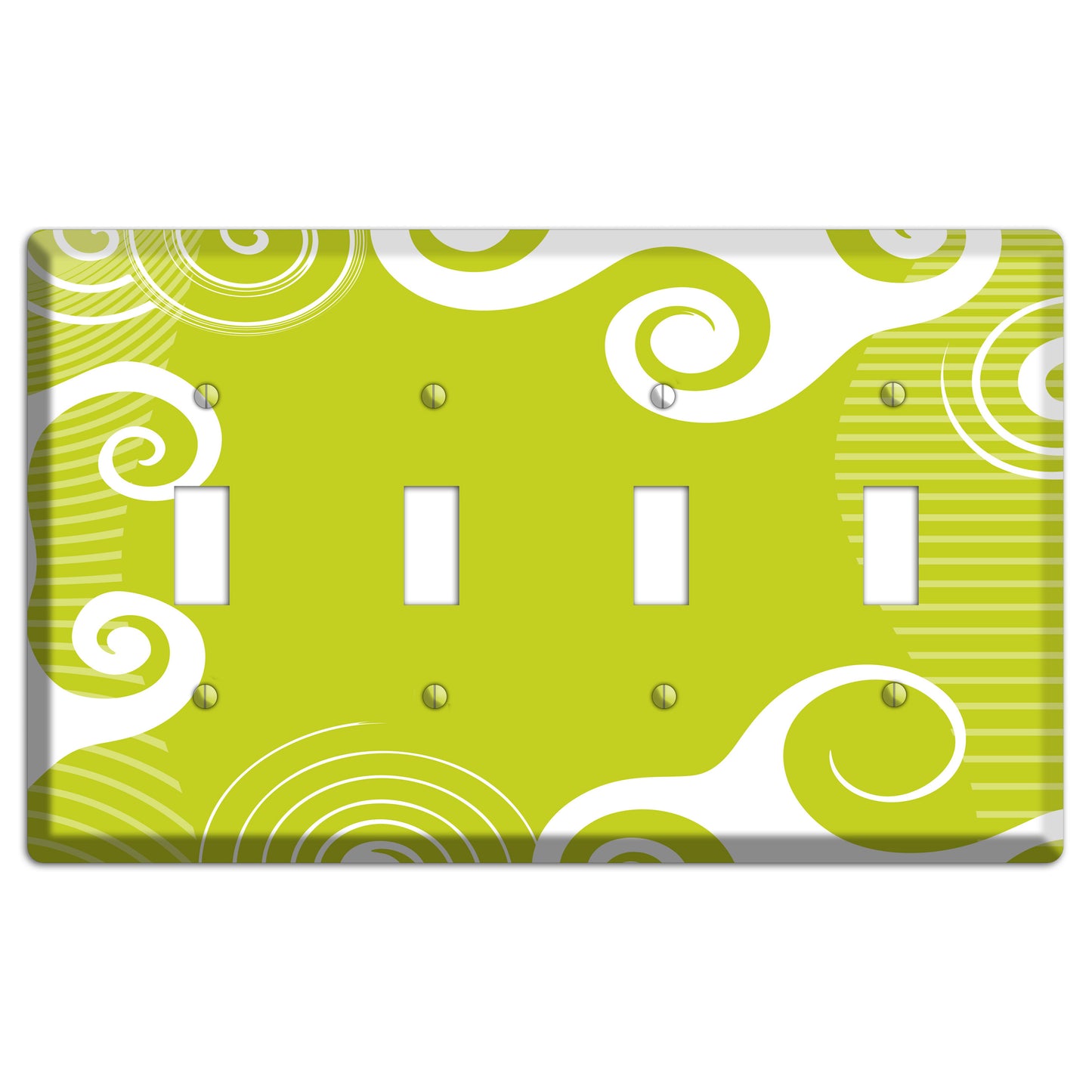 Abstract Green 4 Toggle Wallplate