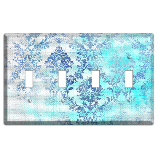 Ice Cold Whimsical Damask 4 Toggle Wallplate