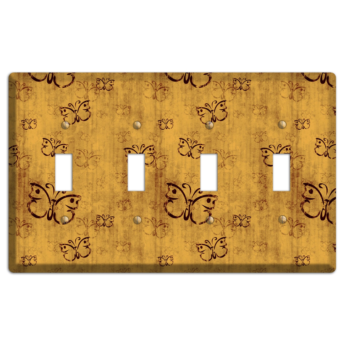 Mustard Butterfly 4 Toggle Wallplate