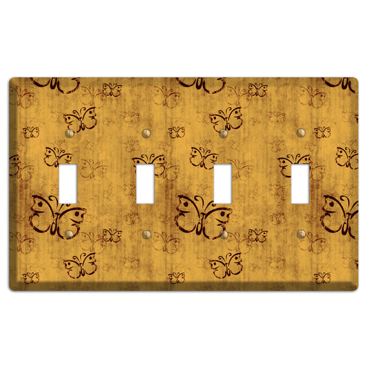 Mustard Butterfly 4 Toggle Wallplate