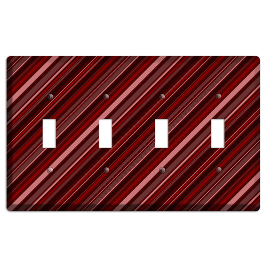 Burgundy Multi Angled Stripes 2 4 Toggle Wallplate