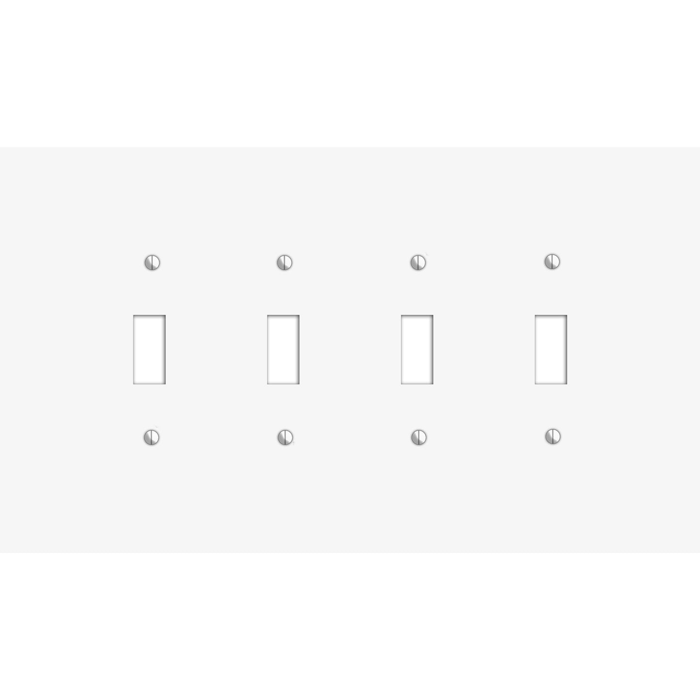 Oversized Discontinued White Metal 4 Toggle Wallplate