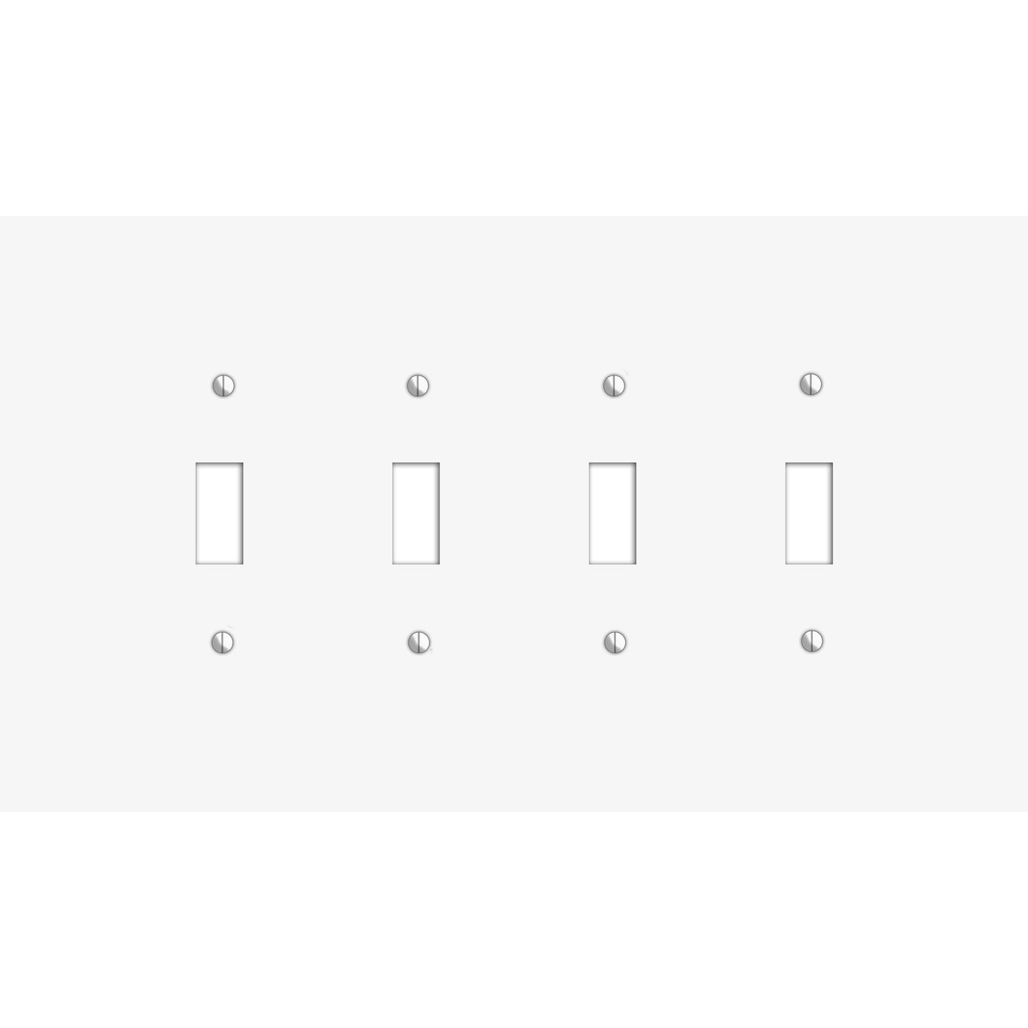 Oversized Discontinued White Metal 4 Toggle Wallplate