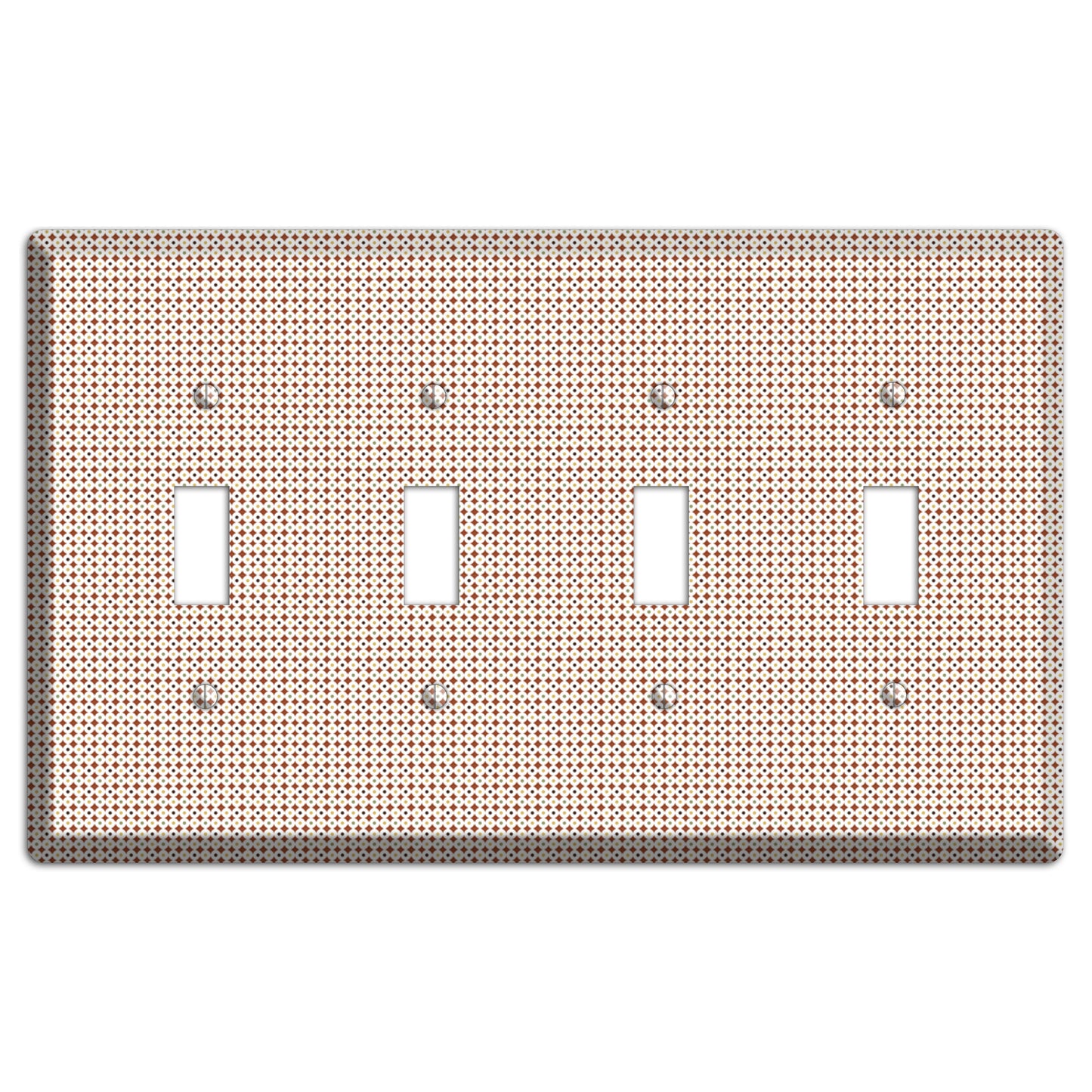 Beige Weave 4 Toggle Wallplate