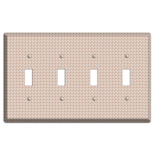 Beige Weave 4 Toggle Wallplate