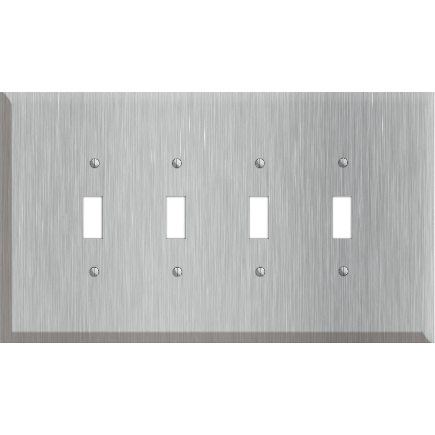 Oversized Discontinued Stainless Steel 4 Toggle Wallplate