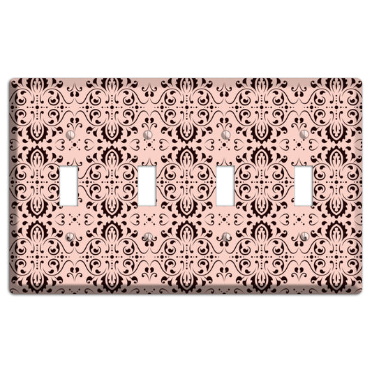 Coral Tapestry Cartouche 4 Toggle Wallplate