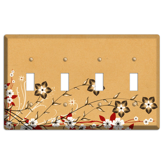 Delicate Red Flowers 2 4 Toggle Wallplate