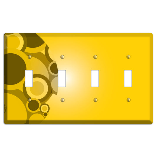 Mustard Yellow Circles 4 Toggle Wallplate