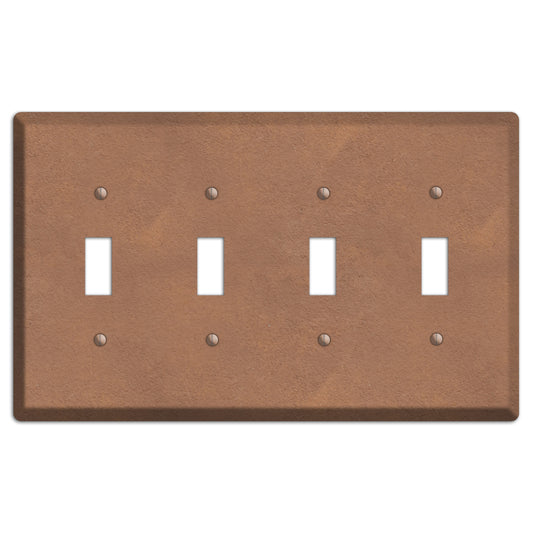 Stucoo Brown 4 Toggle Wallplate