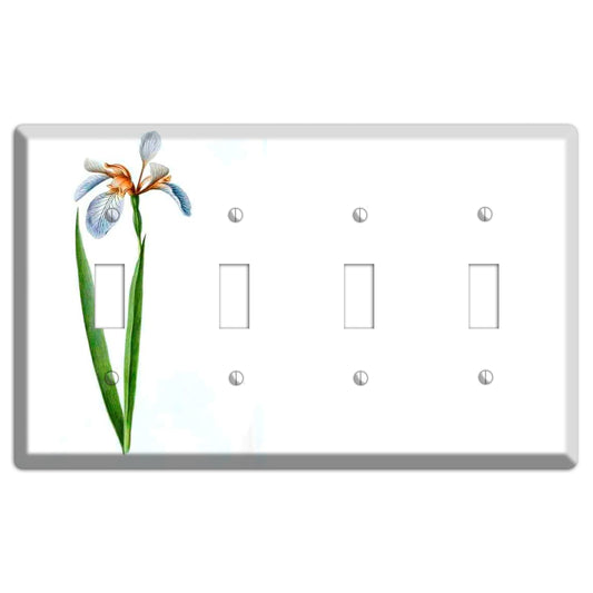 White Iris 2 4 Toggle Wallplate