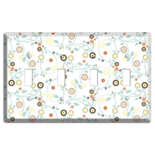 Cute Flowers 4 Toggle Wallplate