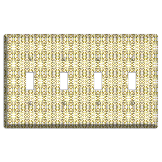 Yellow Offset Bullseye 4 Toggle Wallplate