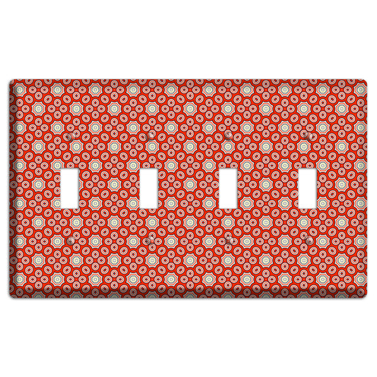 Red Foulard 4 Toggle Wallplate