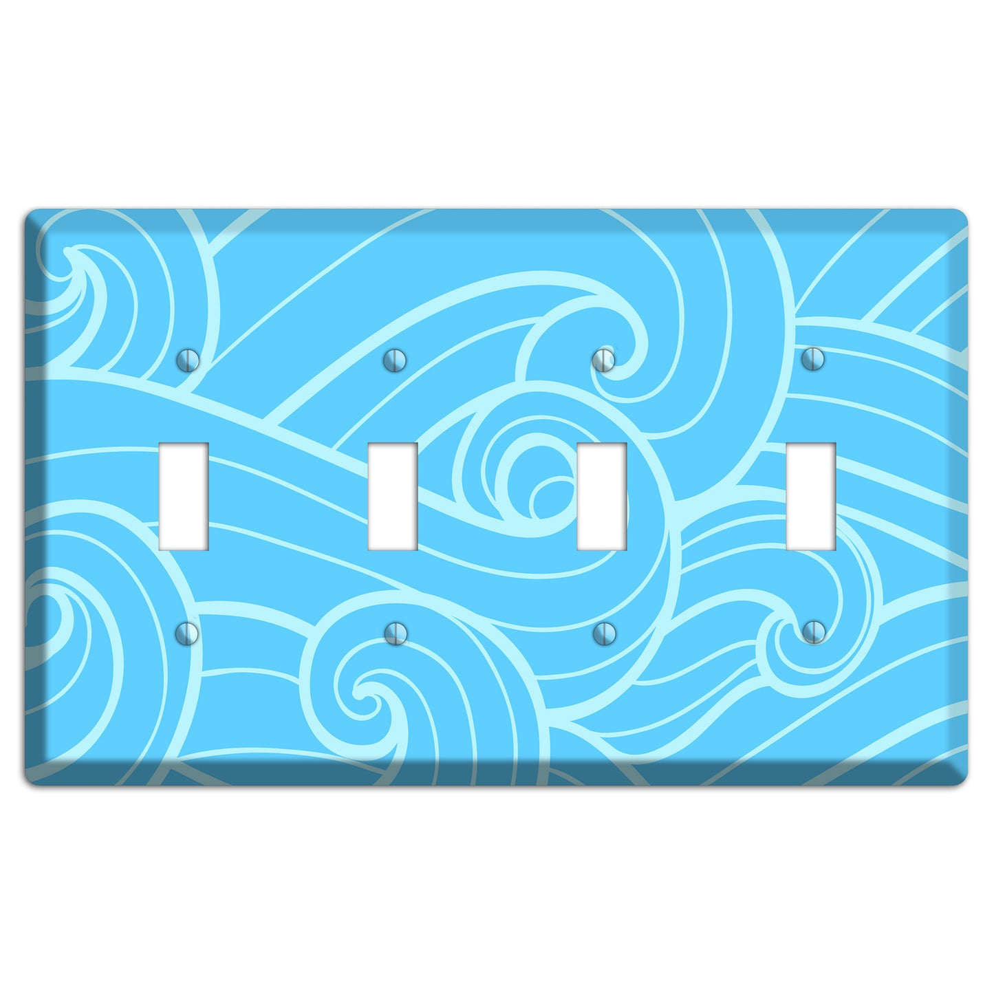 Abstract Curl Blue 4 Toggle Wallplate