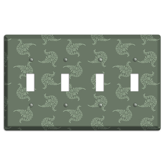 Moss Trefoil Cartouche 4 Toggle Wallplate