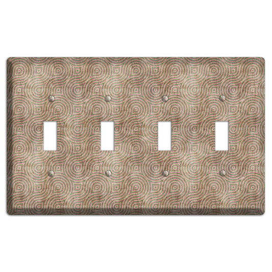 Brown Swirl 4 Toggle Wallplate