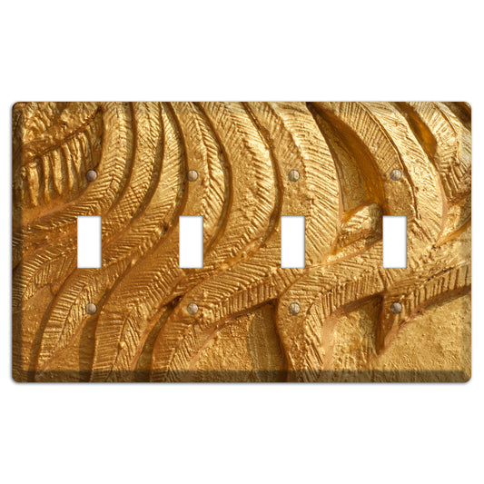 Gold Swirl Concrete 4 Toggle Wallplate