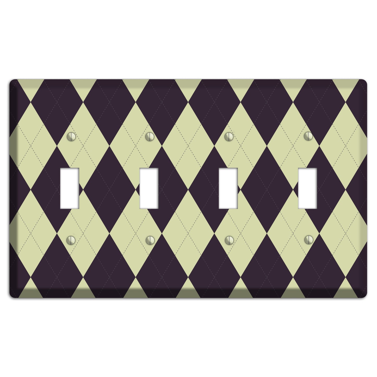 Beige Argyle 4 Toggle Wallplate