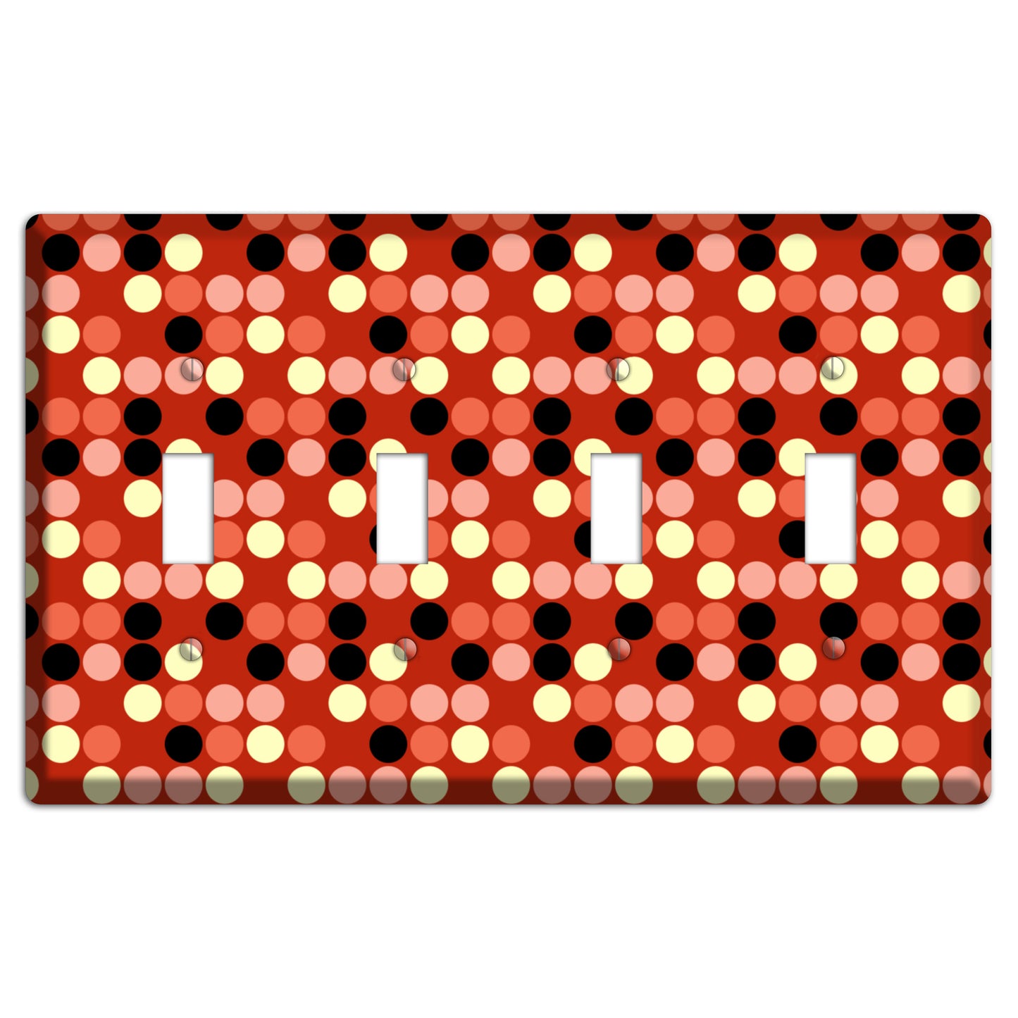 Multi Color Red Dots 4 Toggle Wallplate