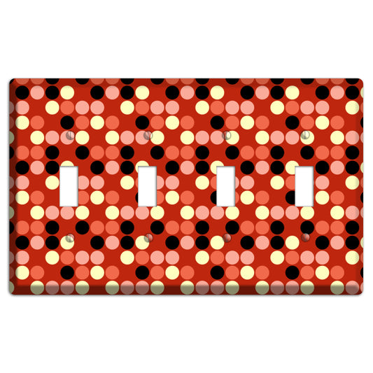 Multi Color Red Dots 4 Toggle Wallplate