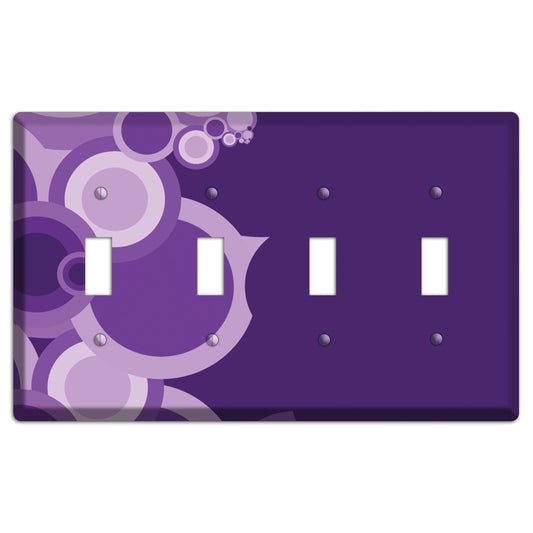 Purple Circles 4 Toggle Wallplate