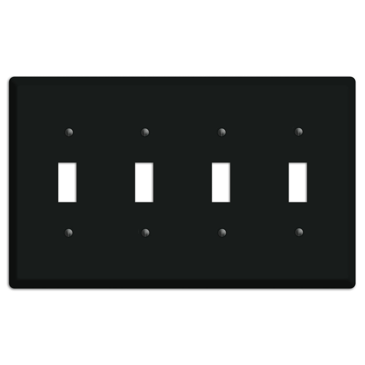 Matte Black Metal 4 Toggle Wallplate