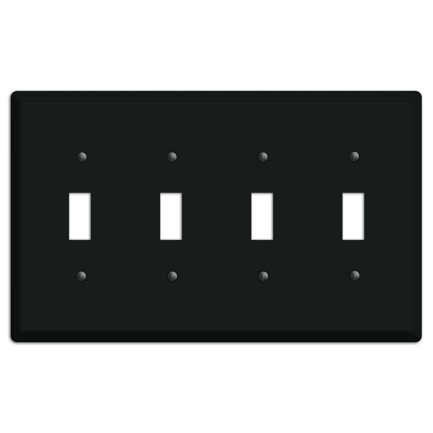 Matte Black Metal 4 Toggle Wallplate