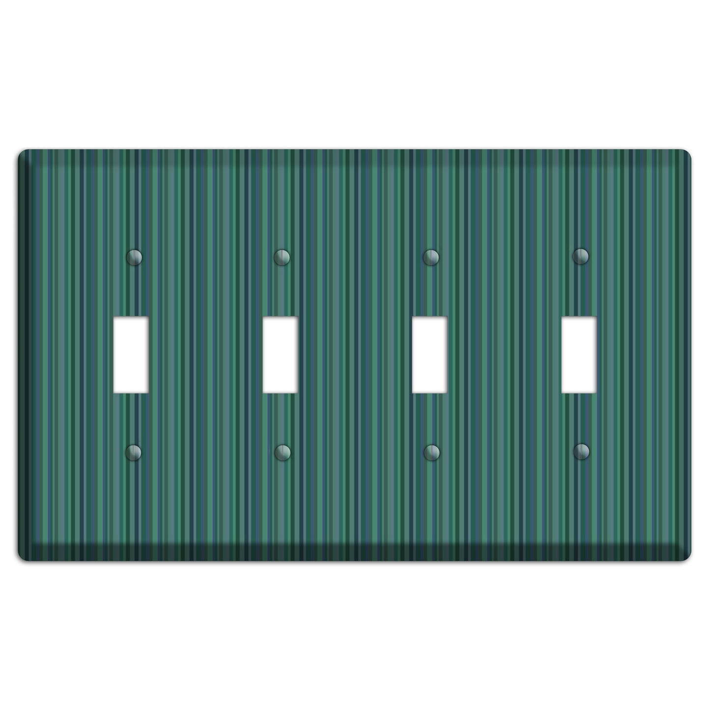 Multi Jade Vertical Stripes 4 Toggle Wallplate