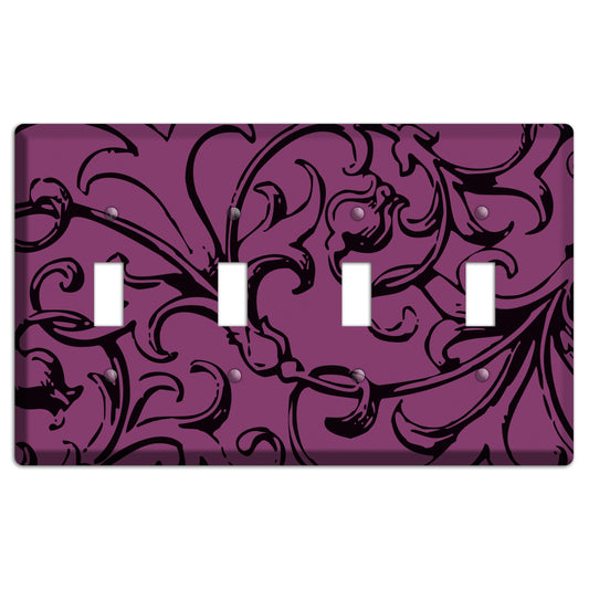 Victorian Fuschia 4 Toggle Wallplate