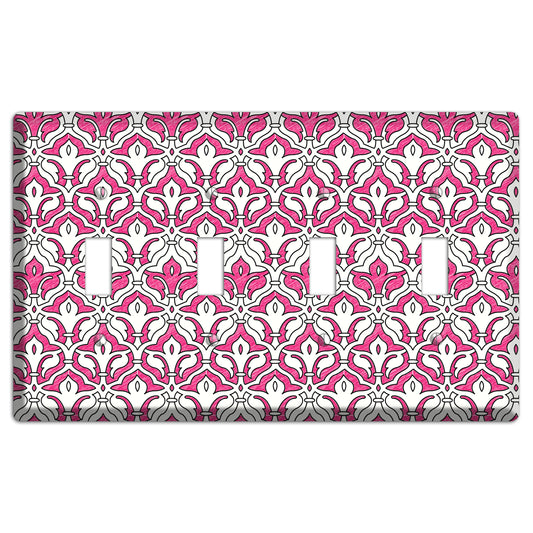 Pink Scallop Tapestry 4 Toggle Wallplate