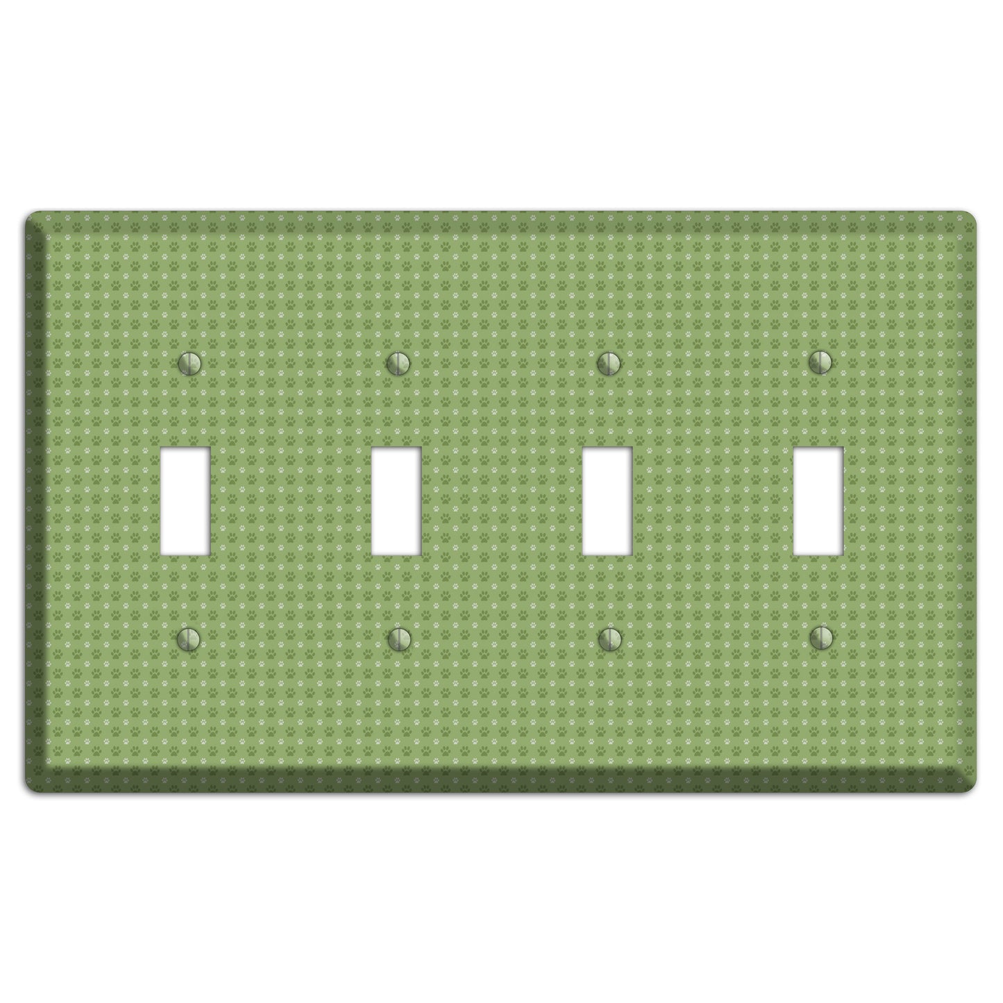 Green Paw Prints 4 Toggle Wallplate