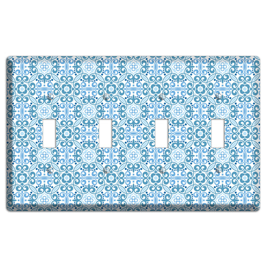 Multi Blue Foulard 4 Toggle Wallplate