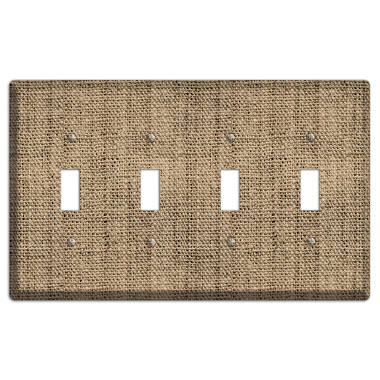 Donkey Brown Burlap 4 Toggle Wallplate