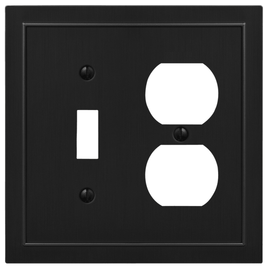 Bethany Black Cast Toggle /  Duplex Outlet Wallplate:Wallplatesonline.com