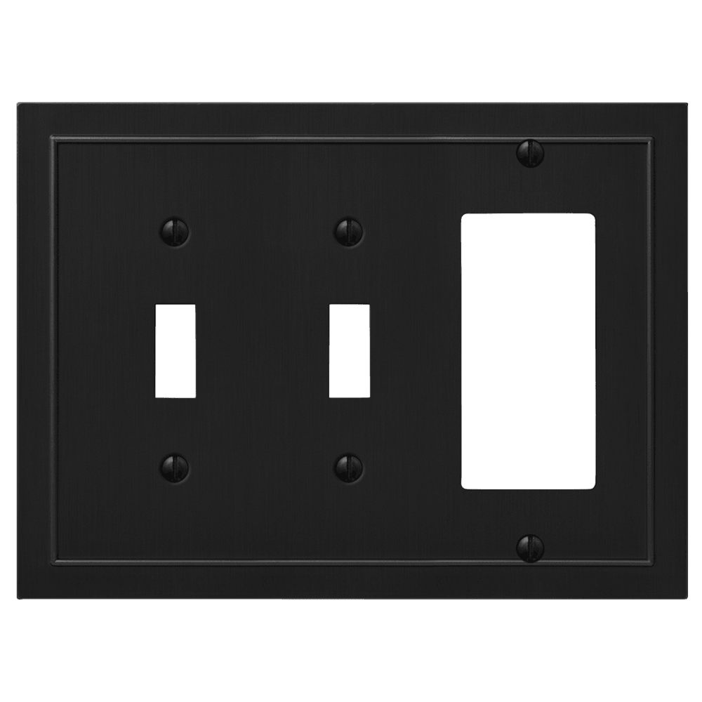 Bethany Black Cast 2 Toggle /  Rocker (GFI) Wallplate:Wallplatesonline.com