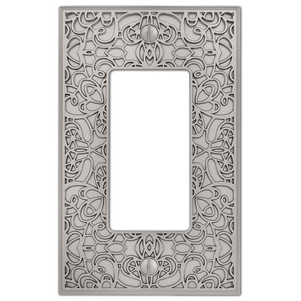 Momfort Satin Nickel Cast 1 Rocker (GFI) Wallplate:Wallplatesonline.com