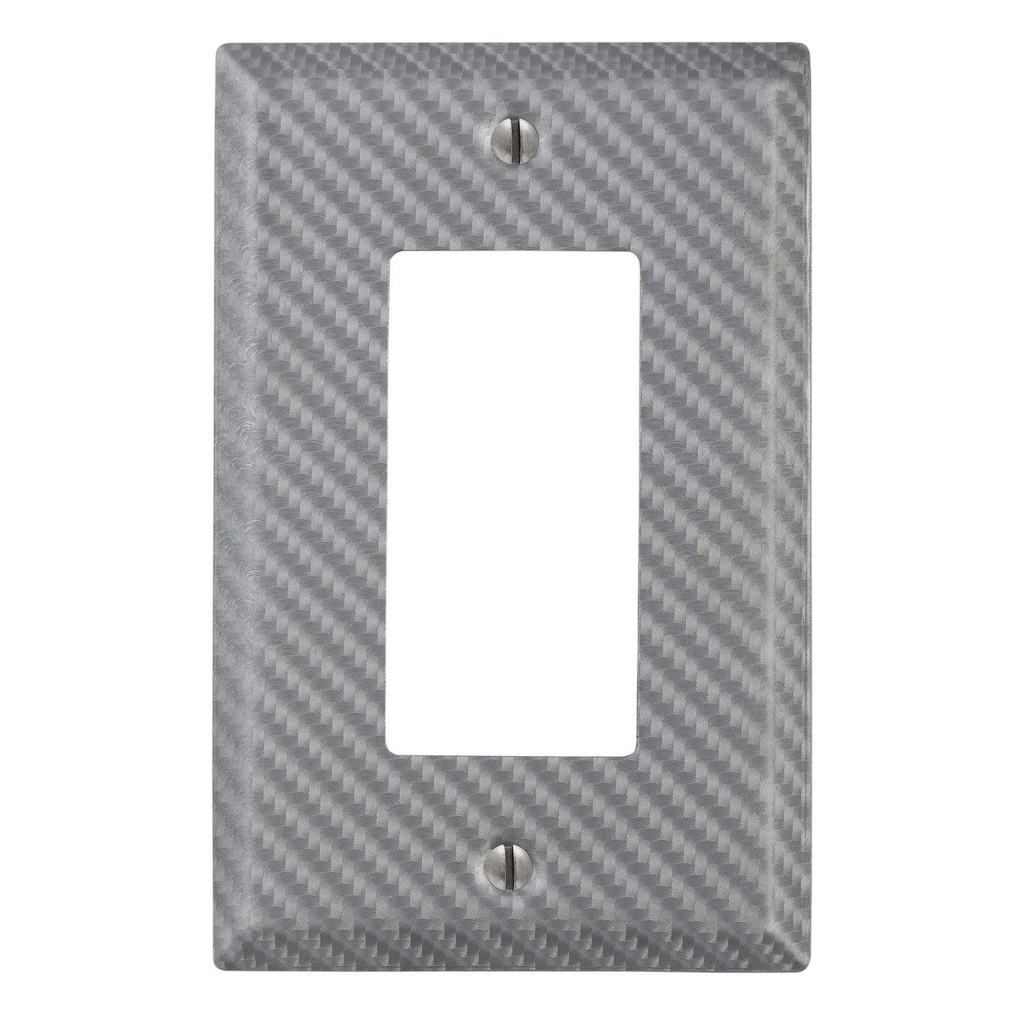 Carbon Fiber Silver Steel 1 Rocker (GFI) Wallplate:Wallplatesonline.com