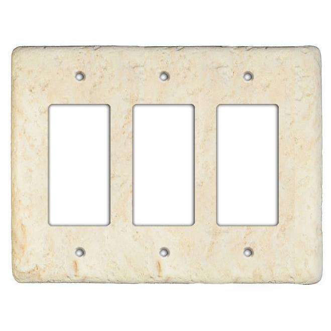 Cameo Stone Triple Rocker Switchplate - Wallplatesonline.com