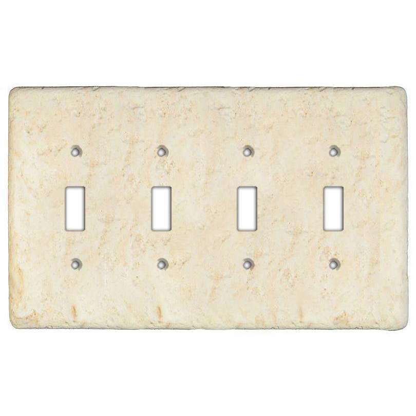 Cameo Stone Quad Toggle Switchplate - Wallplatesonline.com