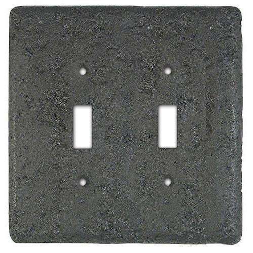 Charcoal Stone Double Toggle Switchplate - Wallplatesonline.com