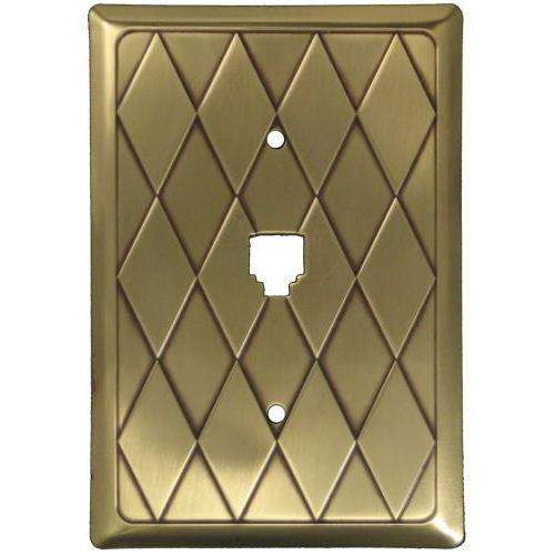 Diamond Antique Brass Phone Switchplate w/ Hardware:Wallplatesonline.com