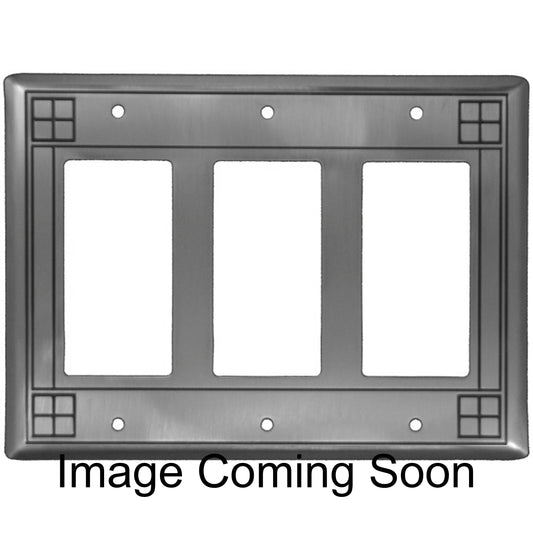 Arts and Crafts Stainless Steel Triple Rocker Switchplate