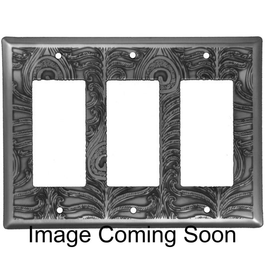 Peacock Stainless Steel Triple Rocker Switchplate