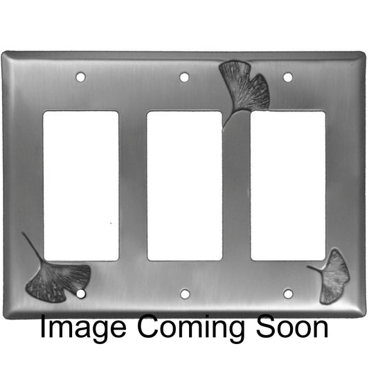 Ginkgo Stainless Steel Triple Rocker Switchplate